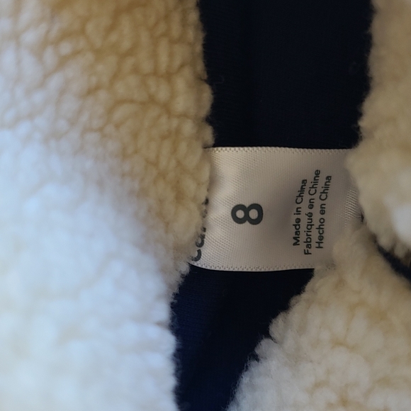 Carter's lined off white/navy fleece jacket, size 8 - Picture 8 of 11